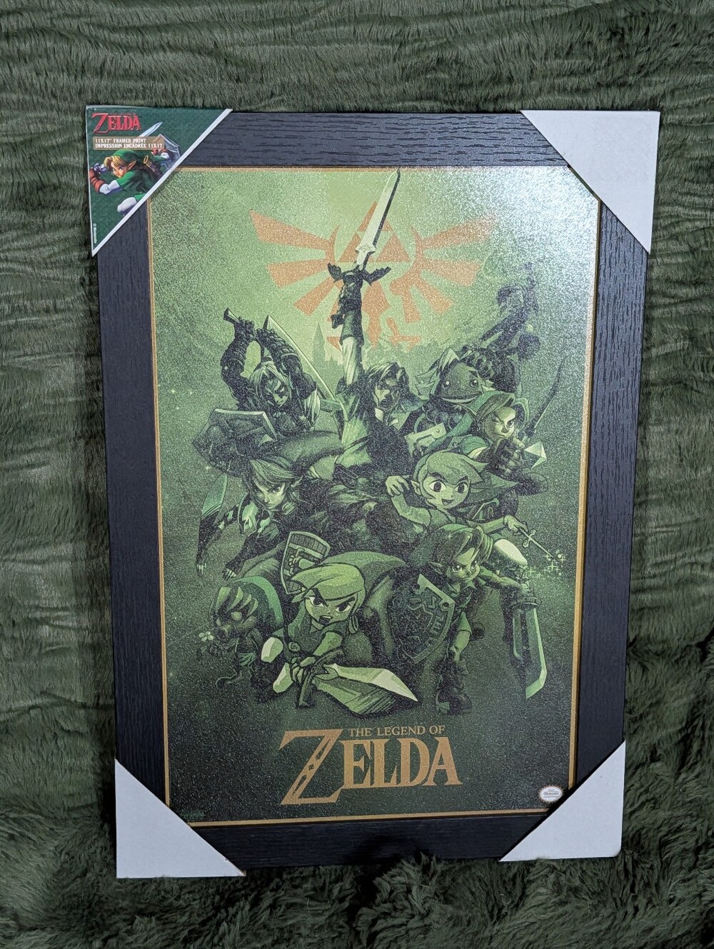 Brand New The Legend of Zelda 11" Inch x 17" Inch Framed Print with Black Border